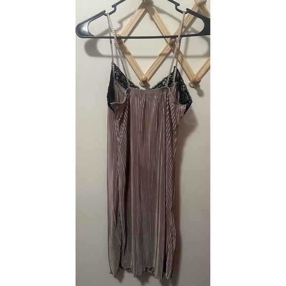 Y2K Poof Mini Slip Dress Gold And Black Lace Size Medium - Picture 4 of 4